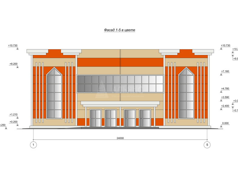 3D визуализация Торговый центр из сэндвич-панелей - фото 1