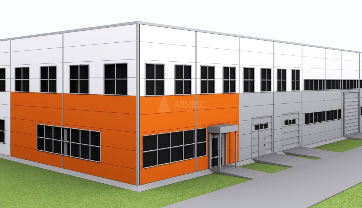 3D визуализация Проект СТО с АБК из сэндвич-панелей - фото 1