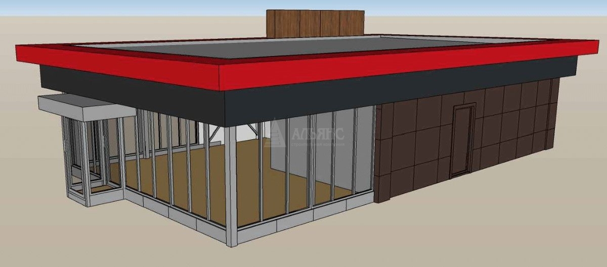 3D визуализация Кафе из сэндвич-панелей - фото 1