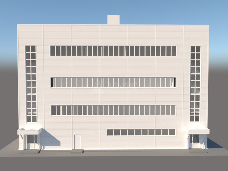 3D визуализация Административно-бытовой комплекс из сэндвич-панелей - фото 1